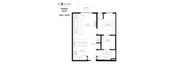 Merino Floor Plan at The Exchange Apartments, New Brighton, MN