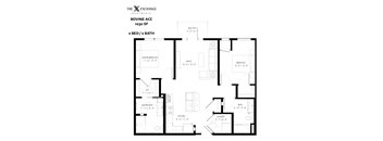 Bovine ACC Floor Plan at The Exchange Apartments, Minnesota