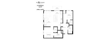 Clydesdale Floor Plan at The Exchange Apartments, Minnesota, 55112