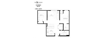 Hacienda Floor Plan at The Exchange Apartments, New Brighton, MN, 55112