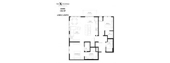 Shire Floor Plan at The Exchange Apartments, New Brighton, 55112
