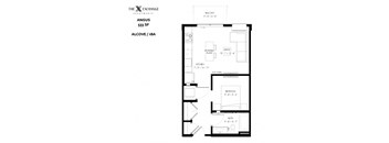 Angus Floor Plan at The Exchange Apartments, New Brighton, 55112