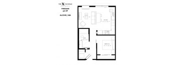 Friesian Floor Plan at The Exchange Apartments, New Brighton, MN