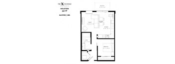 Holstein Floor Plan at The Exchange Apartments, New Brighton, MN, 55112