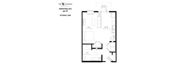 Hereford ACC Floor Plan at The Exchange Apartments, Minnesota, 55112
