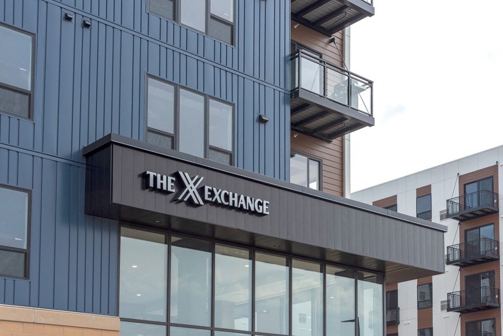a view of the outside of the exchange building