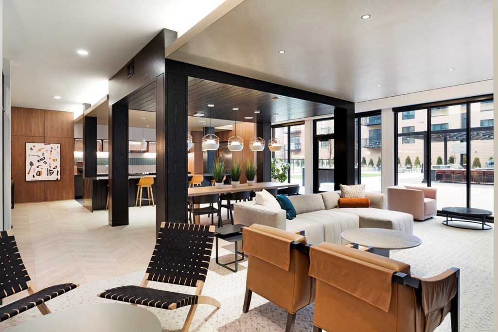 community room lounge at The Hill Apartments, Minnesota, 55102