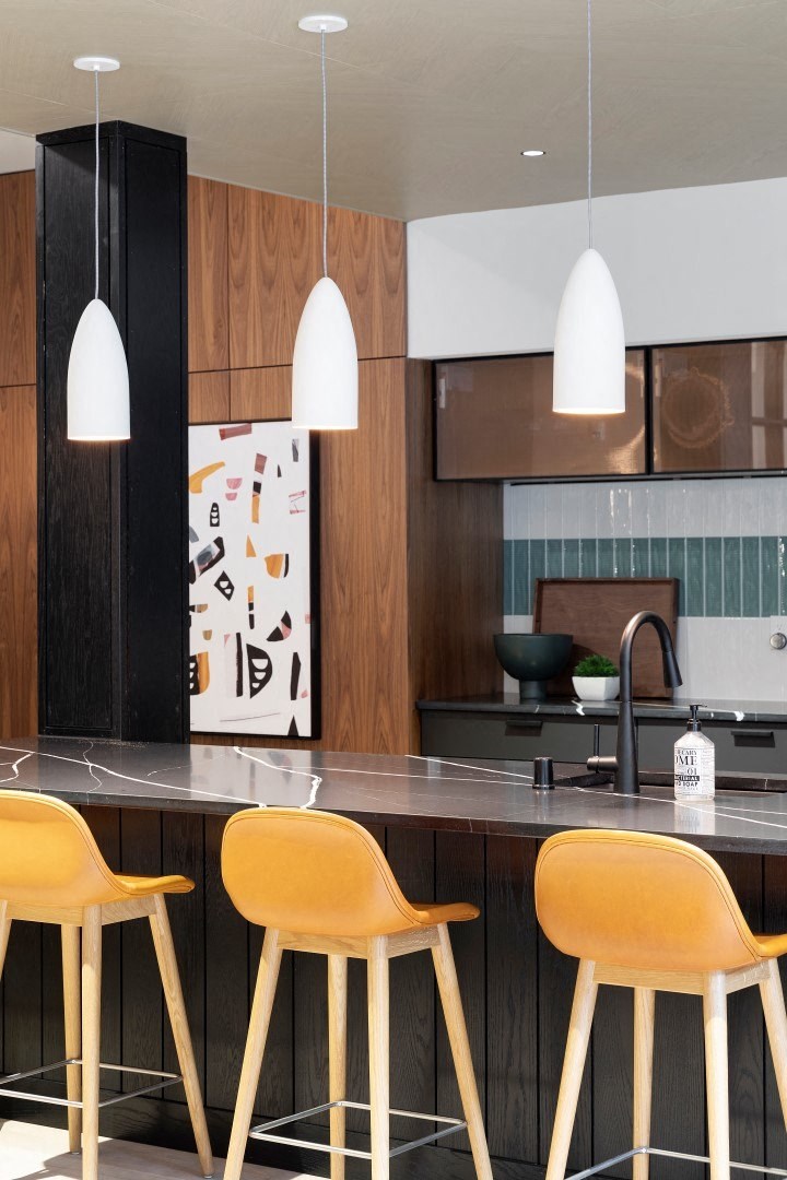 Clubhouse Bar Seating at The Hill Apartments, Saint Paul, MN