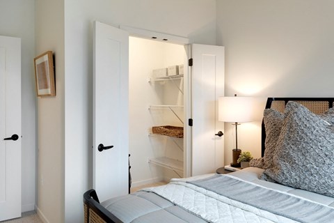 Bedroom with Spacious Closet at The Hill Apartments, Saint Paul, MN