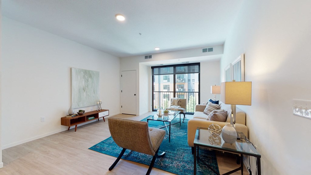 Model Living Room at The Hill Apartments, Saint Paul, MN, 55102