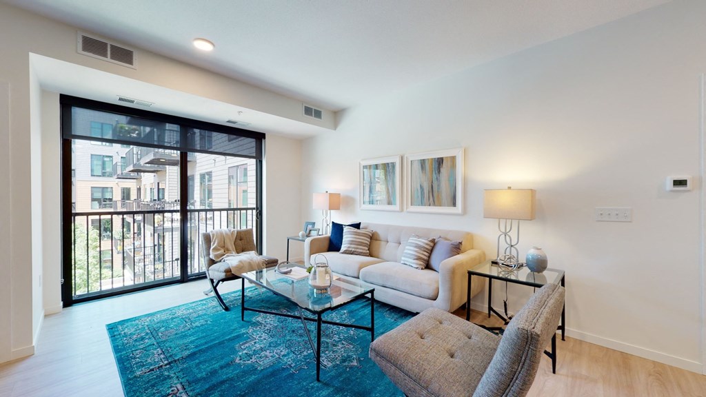 Modern Living Room at The Hill Apartments, Minnesota, 55102