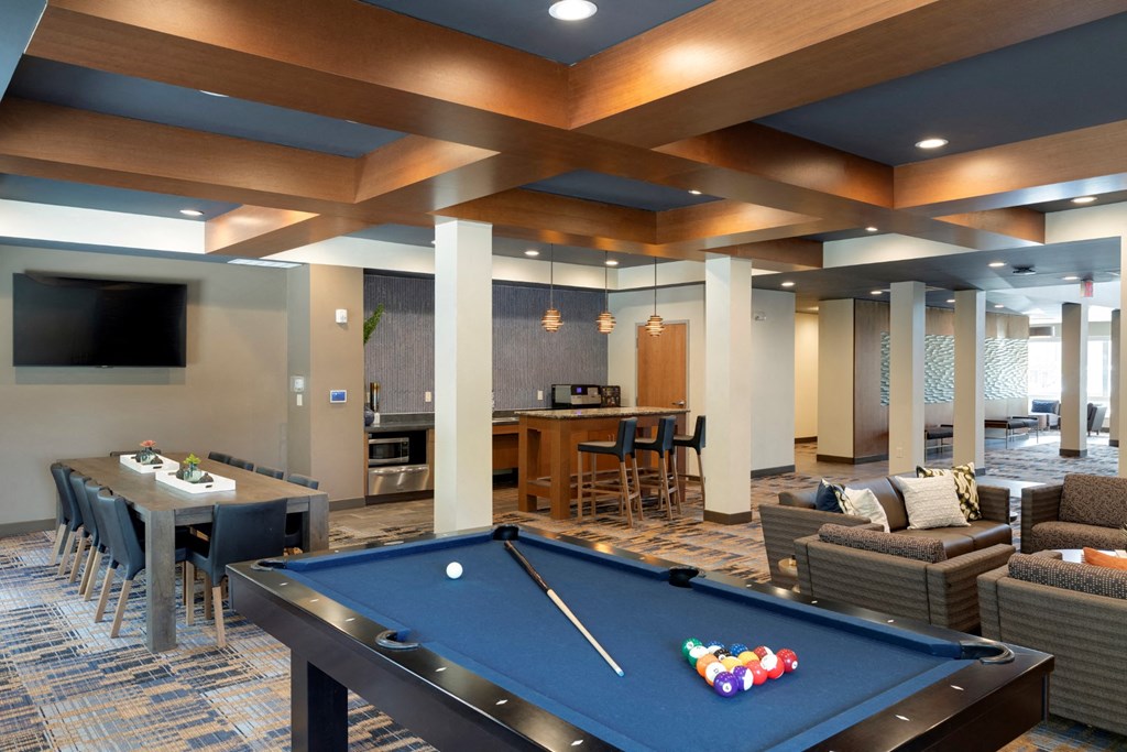 Pooltable in clubroom at The Liberty Apartments in Golden Valley. MN
