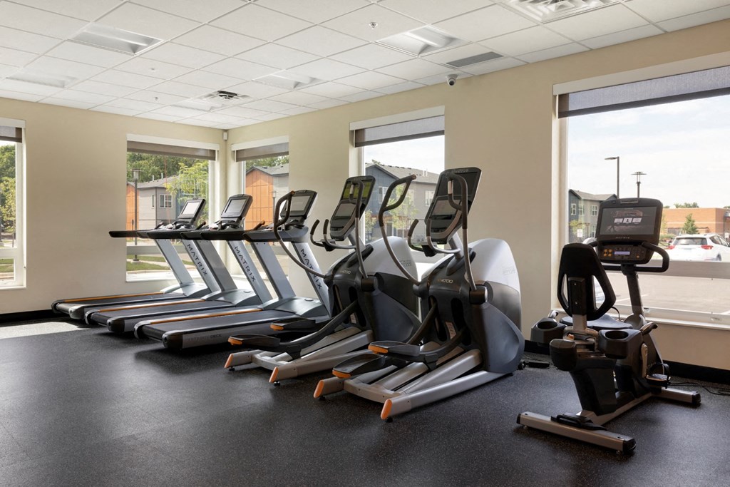 Cardio equipment in the fitness center at The Liberty Apartments in Golden Valley