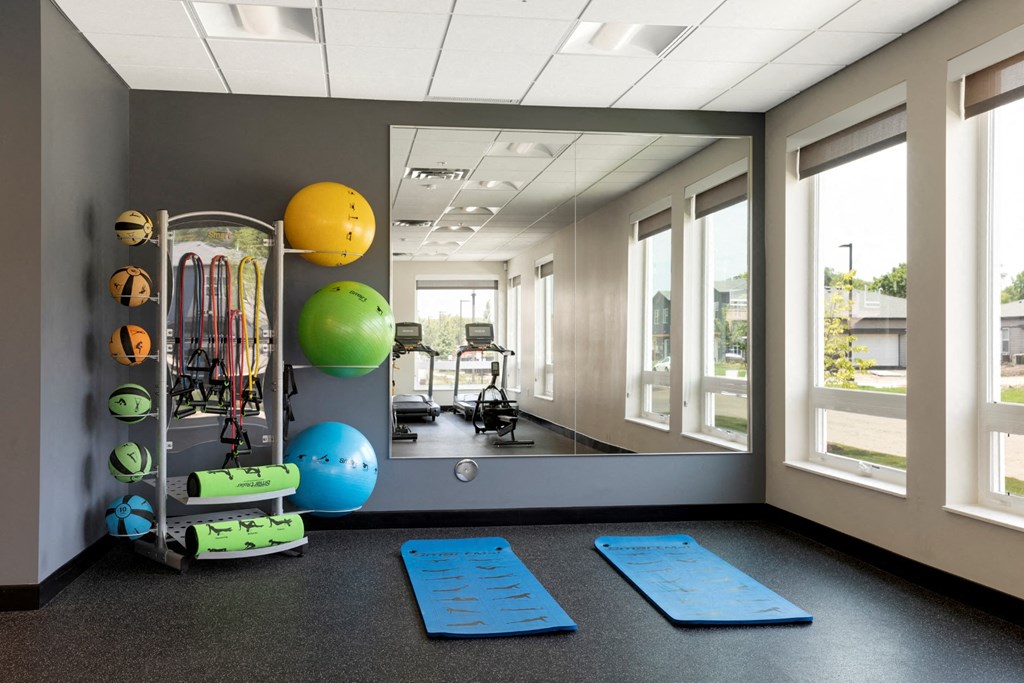 Yoga and Stretching Area at The Liberty Apartments in Golden Valley, Minnesota