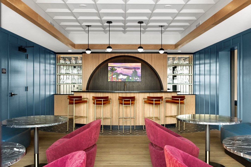 Eat-In Table With High Chairs In Clubhouse at The Mason, St. Paul, 55114