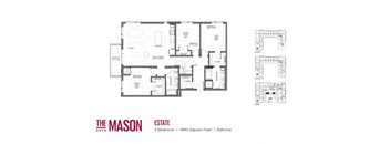 3 Bedroom Floor Plan at The Mason, St. Paul, 55114