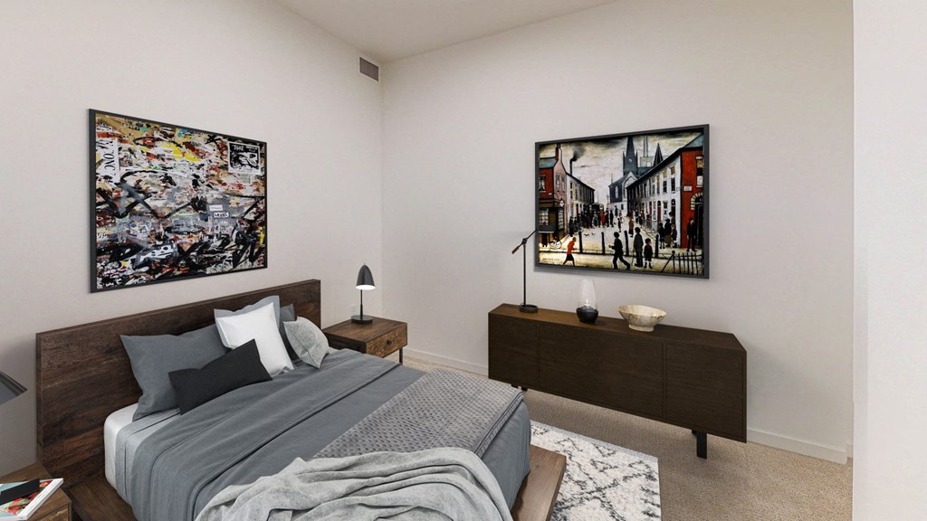 Bedroom Interior at The Mason, St. Paul, MN