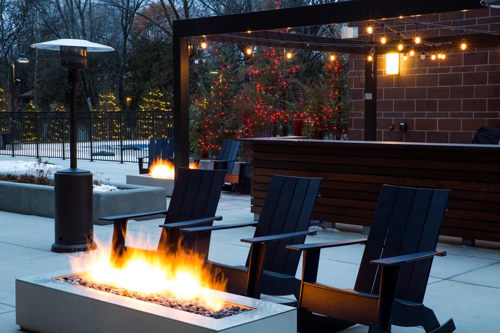 Winter bonfires on the patio at The McMillan