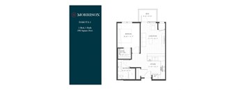 Dakota 1 one bedroom floor plan at The Morrison Apartments in Rosemount, MN