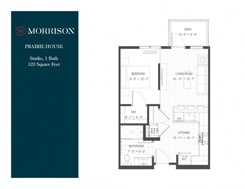 Prairie House studio floor plan at The Morrison, Rosemount, 55068