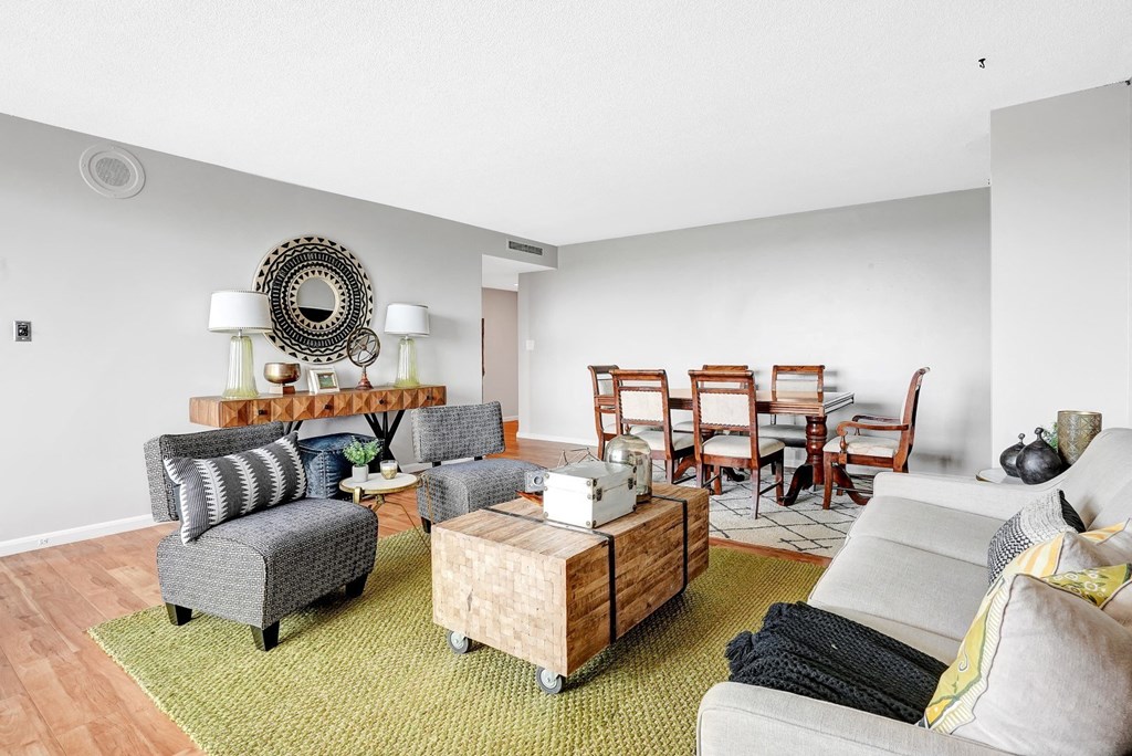 Living Room With Dining at The Original at West Lake Quarter, Minneapolis, MN