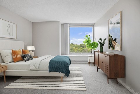 Bedroom Interior at The Original at West Lake Quarter, Minneapolis, Minnesota