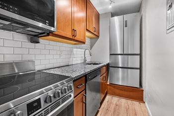 Modern Kitchen With Custom Cabinet at The Original at West Lake Quarter, Minneapolis, MN