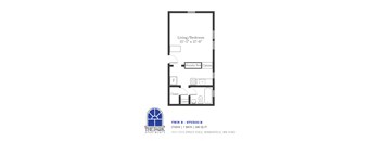 Studio B Floor Plan at The Park Apartments, Minneapolis, Minnesota