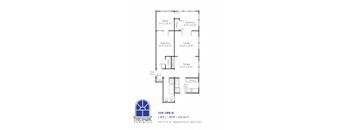 Floor Plan Layout for the 2 Bedroom 2 Bath with The Park Apartments Logo in the Bottom Corner  The Park Apartments in Minnesota, 55403