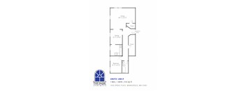 Gritz Floor Plan 1 Bedroom Floor Plan at the Park Apartments in Minneapolis, Minnesota, 55403