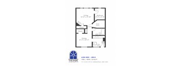 Floor Plan Layout of Long Red 1 Bedroom Apartment at The Park Apartments in Minneapolis, MN