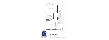 Floor Plan Layout Blue Prints of the Long Red 2 Bedroom Apartment at The Park Apartments in Minnesota, 55403