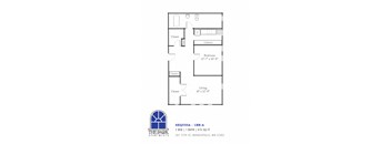 Floor Plan Layout for The Sequoia One Bedroom at the Park Apartments in Minneapolis, 55403