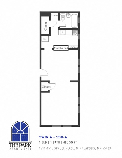 Cozy 1 Bedroom Apartment at The Park Apartments in Minnesota, 55403