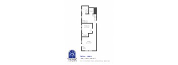 Floor Plan Blue Prints for a One Bedroom Apartment at The Park Apartments in Minnesota, 55403