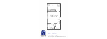 Studio Apartment Blue Prints at The Park Apartments in Minneapolis, Minnesota