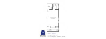 a floor plan of a 1 bedroom floor plan