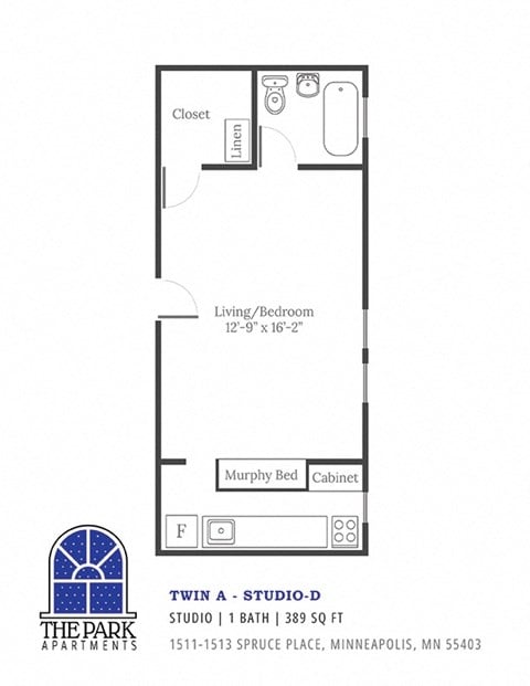 a floor plan of a 1 bedroom floor plan