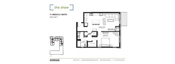 Shaw Floor Plan at The Shoreham Apartments, Minnesota, 55416