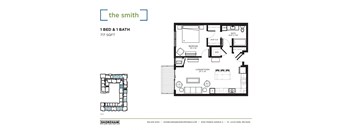 Smith Floor Plan at The Shoreham Apartments, Minnesota, 55416