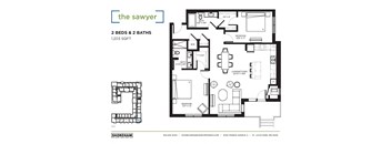 Sawyer Floor Plan at The Shoreham Apartments, St Louis Park, Minnesota