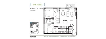 Scott Floor Plan at The Shoreham Apartments, St Louis Park, MN, 55416