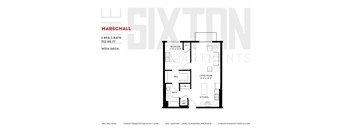 One bedroom apartment The Sixton  with deck