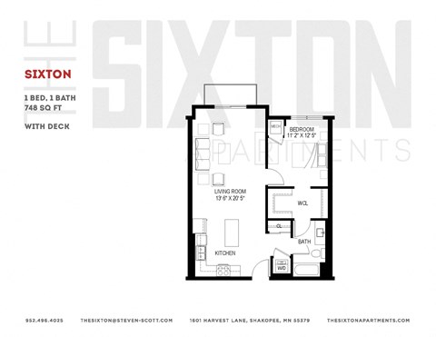 One bedroom apartment The Sixton