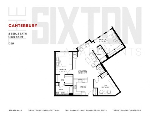 Two bedroom apartment plus den at The Sixton Shakopee, MN