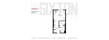 Studio Floor Plan at The Sixton, Minnesota, 55379