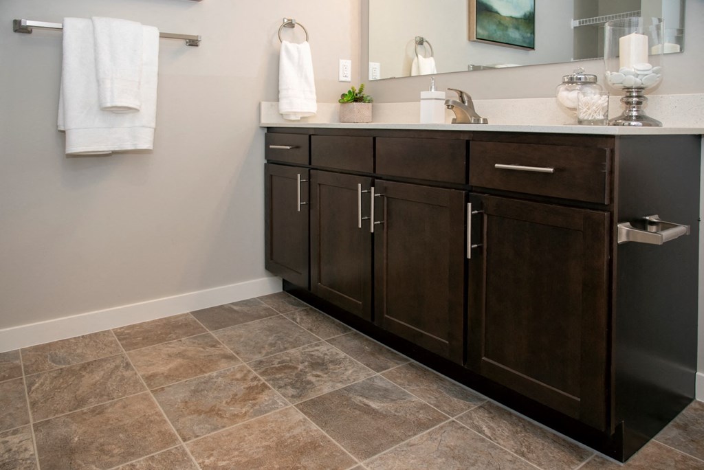 Double vanity bathroom at The Sixton, Shakopee