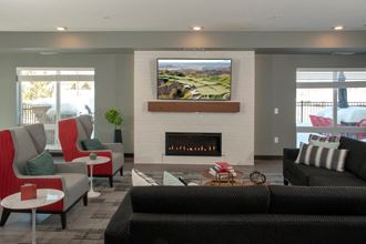 Lobby Area With Fireplace Lobby Area With Fireplace at The Sixton, Shakopee - Photo Gallery