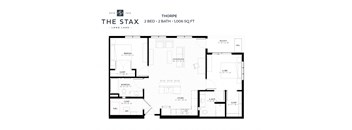 Thorpe 2 Bedroom Layout at The Stax of Long Lake in Long Lake, MN