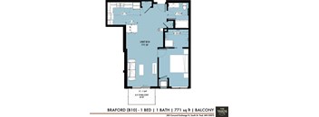 1 bed 1 bath floor plan Fat The Yards, Minnesota, 55075